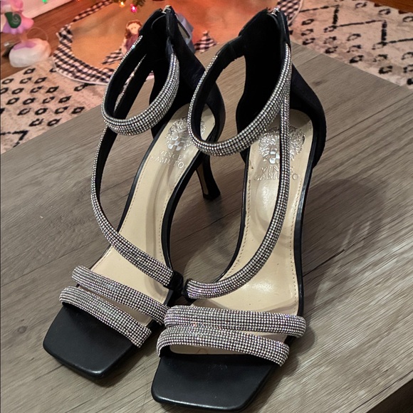 Vince Camuto Black and Silver Strappy Heels - Picture 3 of 7